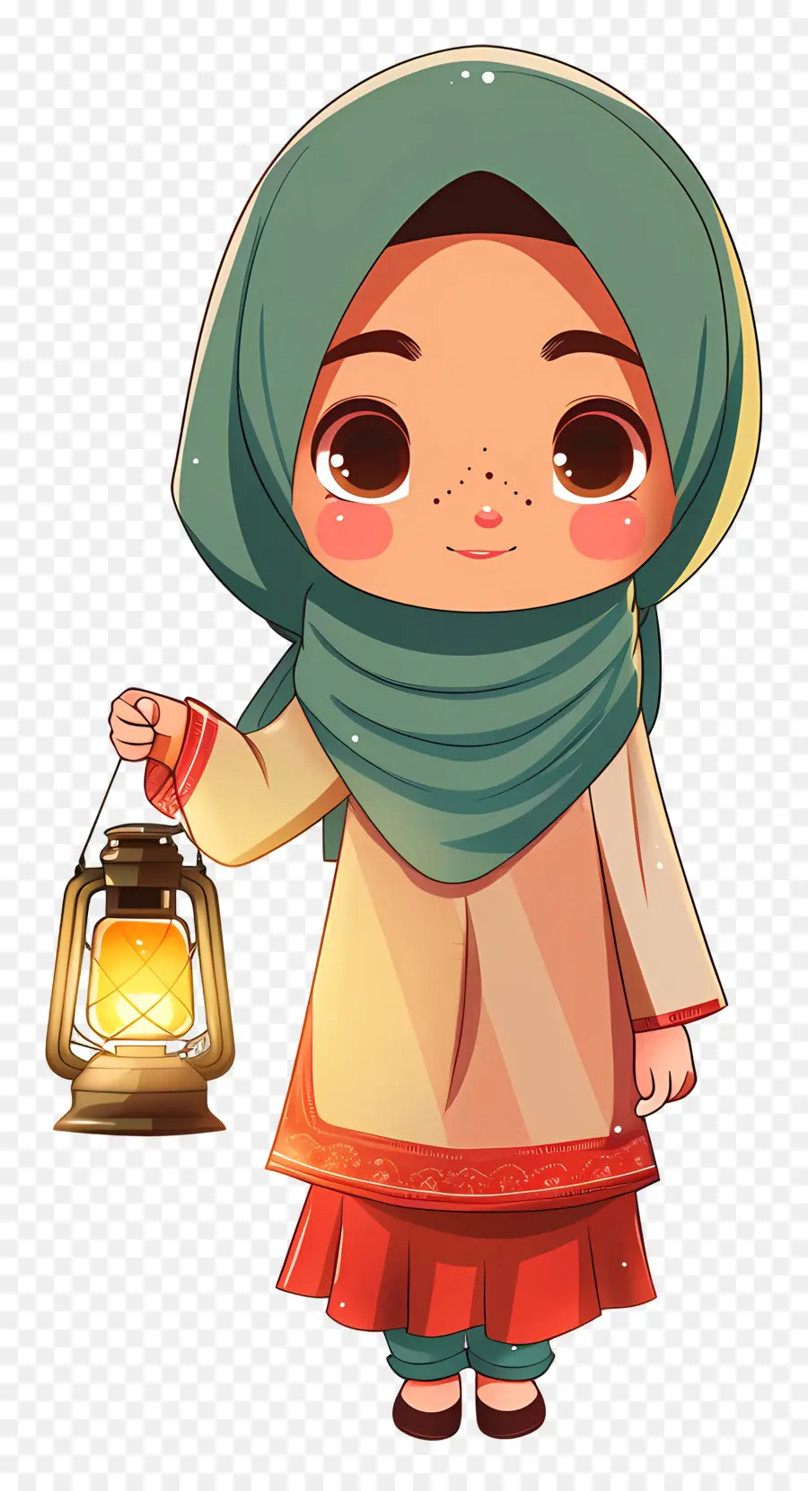 Hijab Chica Sosteniendo Linterna，Chica Con Linterna PNG