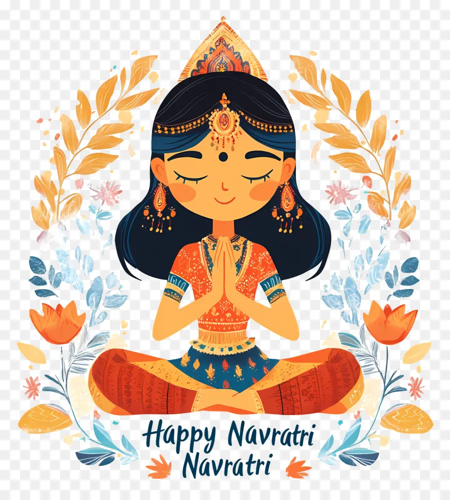 Feliz Navratri，Ilustración Feliz De Navratri PNG