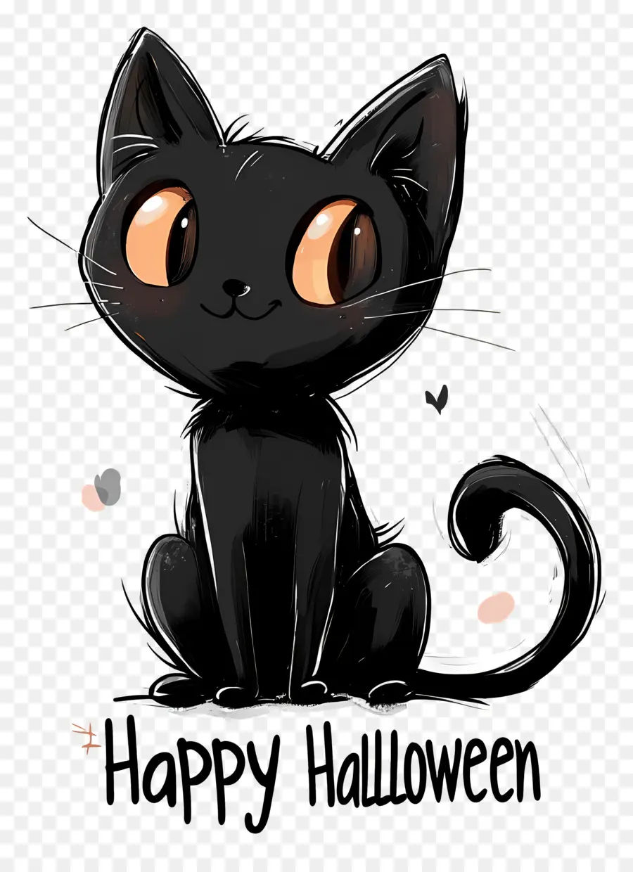 Feliz Halloween，Gato Negro PNG