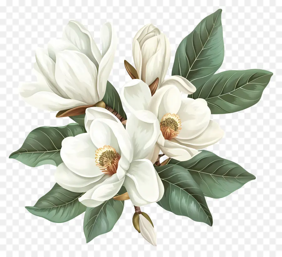 Flores De Magnolia Blanca，Flores Blancas PNG