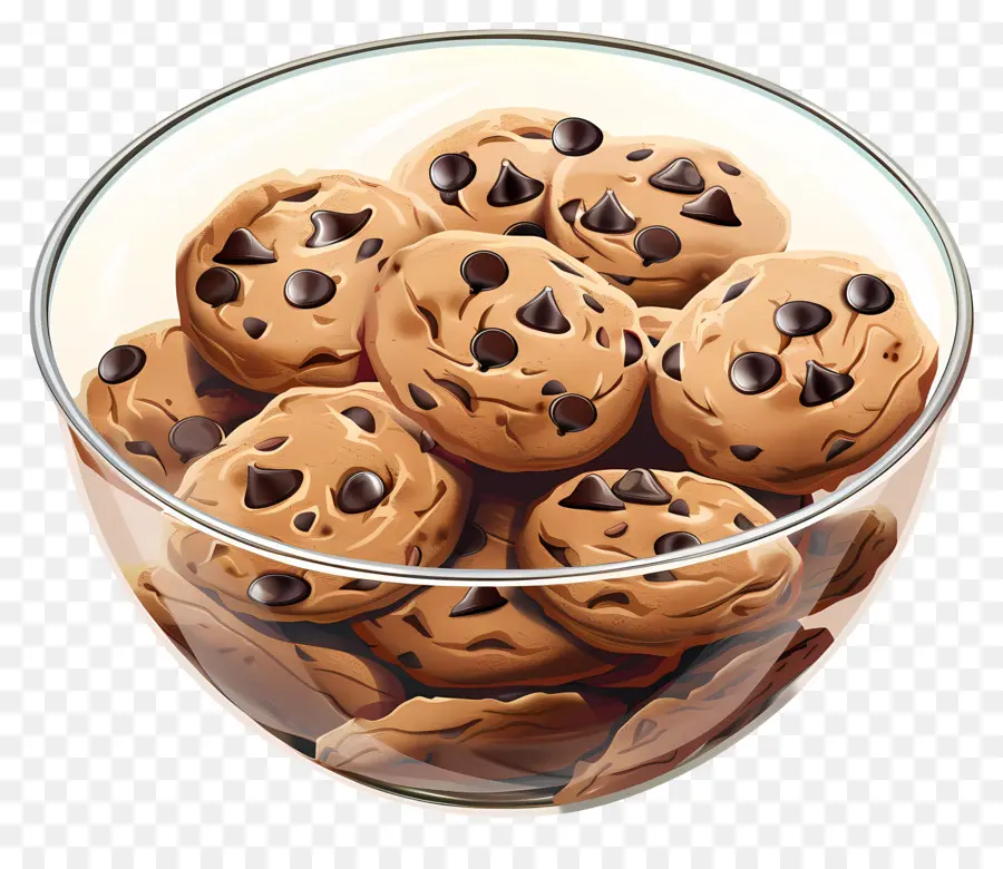 Galletas Con Chispas De Chocolate，Bol PNG