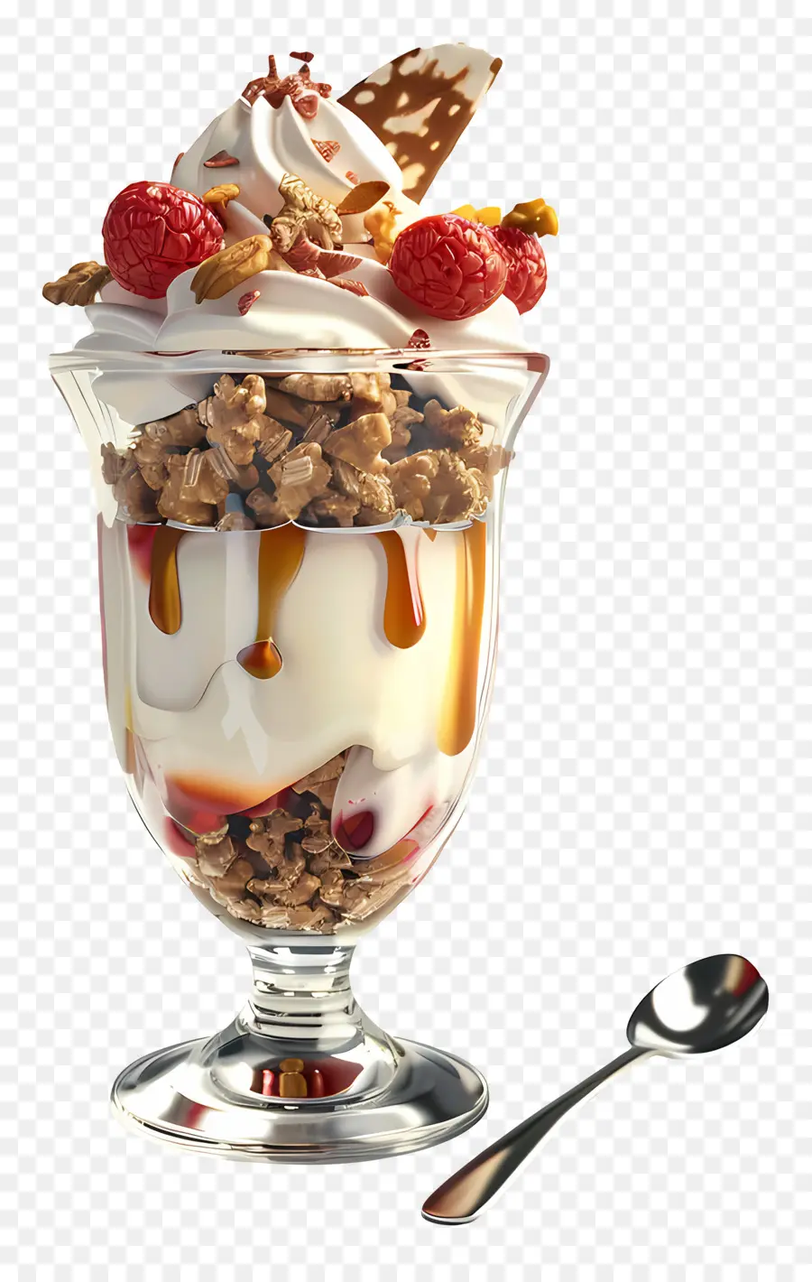 Parfait De Yogur，Helado Con Frutas Y Nueces PNG