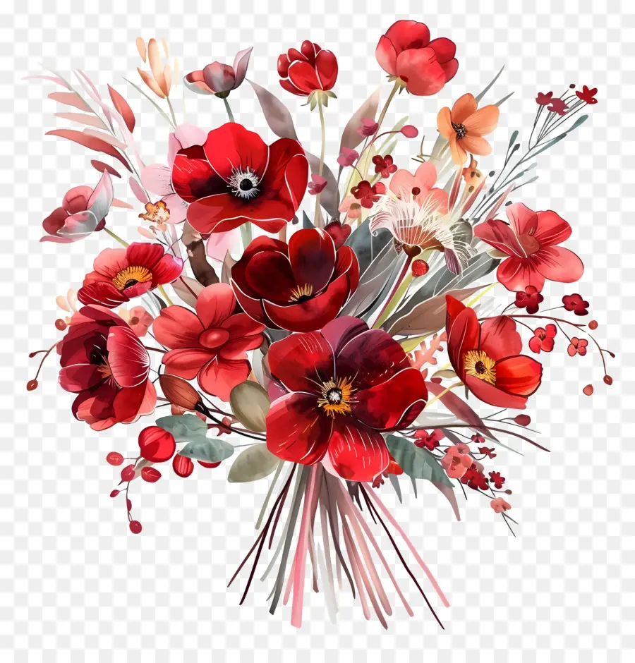 Ramo De Flores，Flores Rojas PNG