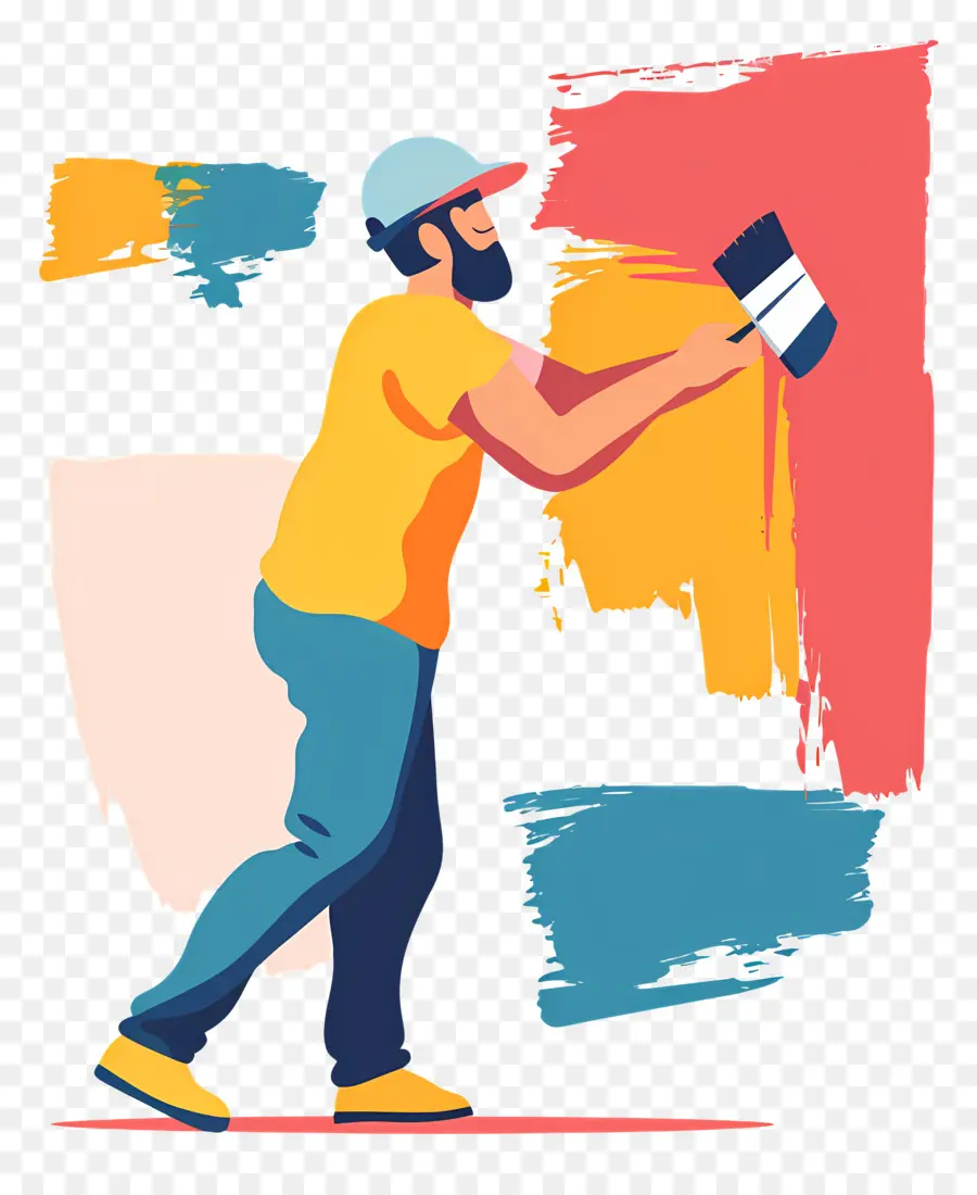 Pintor Pintando，Pintor PNG