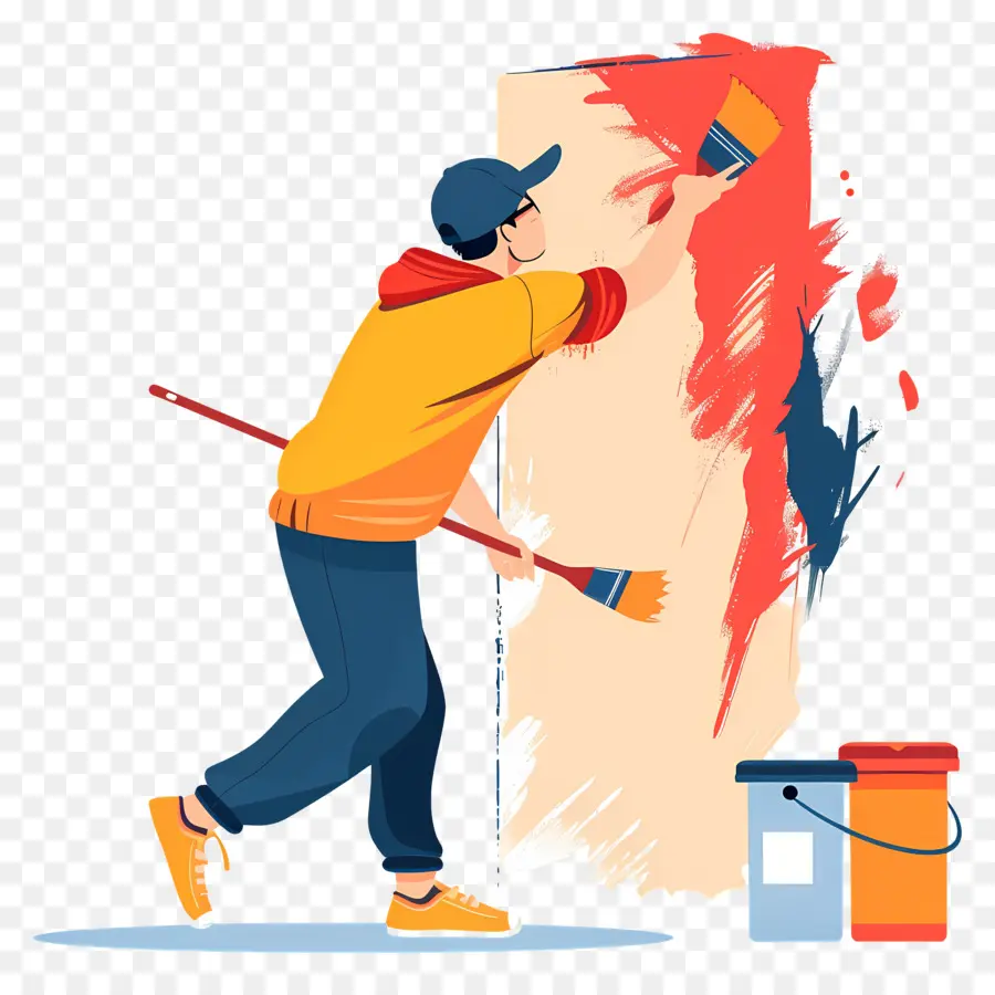 Pintor Pintando，Pintor PNG