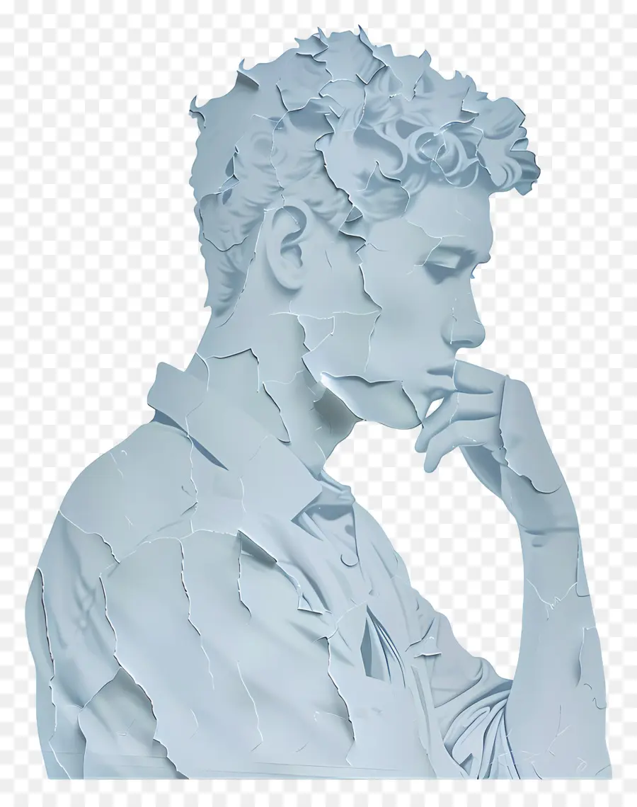 Hombre Pensante，Estatua PNG