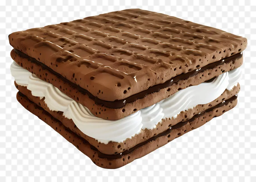 Sándwich De Helado，Postre De Oblea De Chocolate PNG