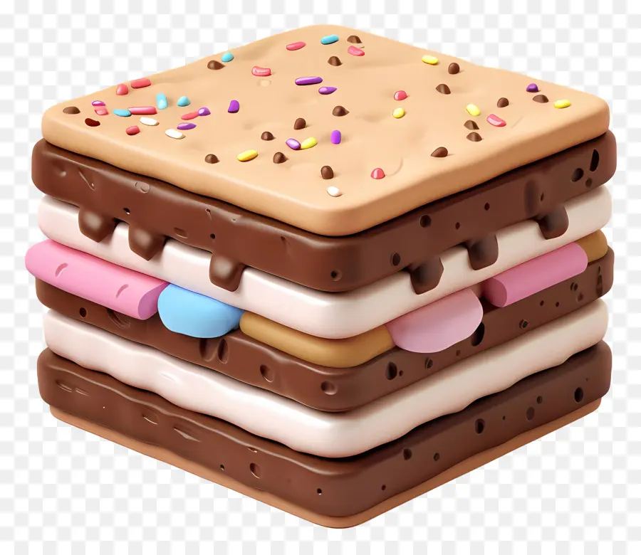 Sándwich De Helado，Vistoso PNG