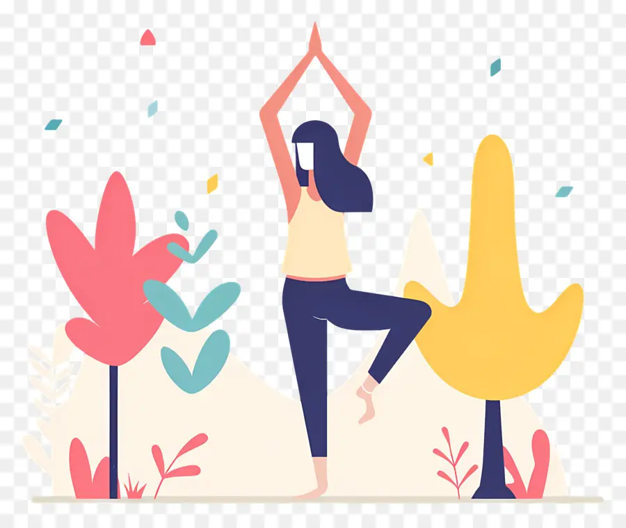 Chica Haciendo Yoga，Postura De Yoga PNG