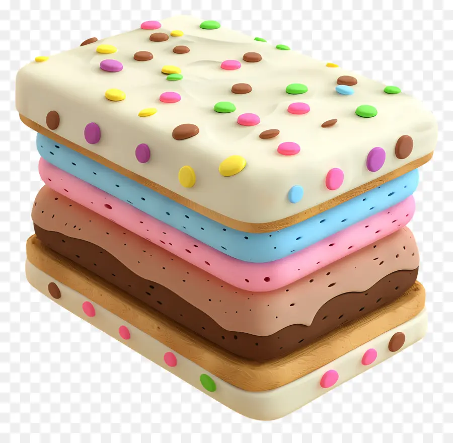 Sándwich De Helado，Vistoso PNG