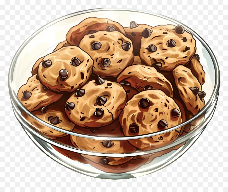 Galletas Con Chispas De Chocolate，Bol PNG