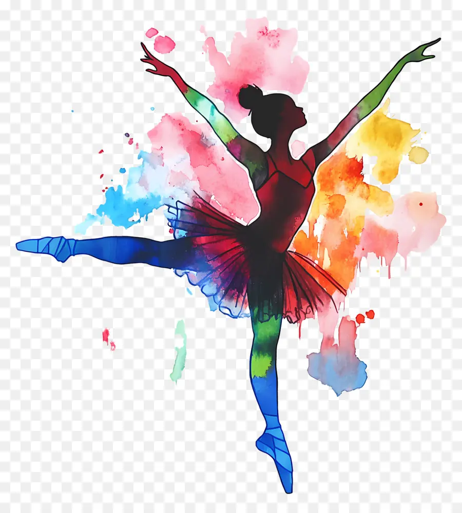 Día Mundial Del Ballet，Bailarina Colorida PNG