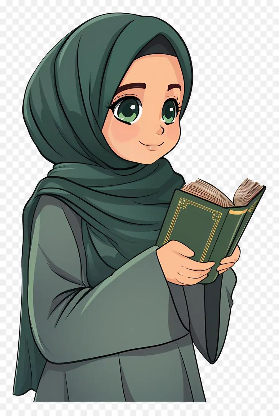 Chica Hijab Sosteniendo Libro，Niña Leyendo PNG