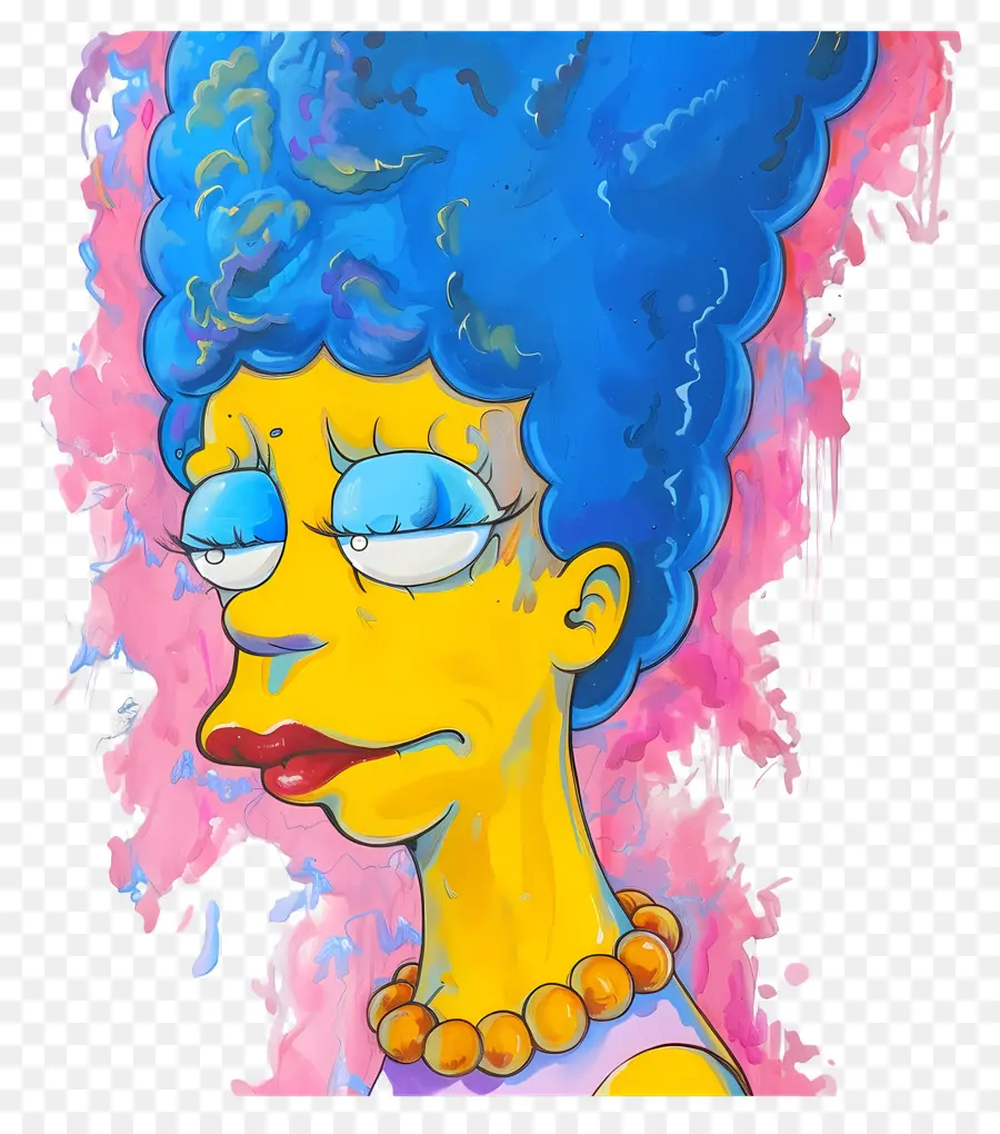 Marge Simpson，Mujer De Pelo Azul PNG