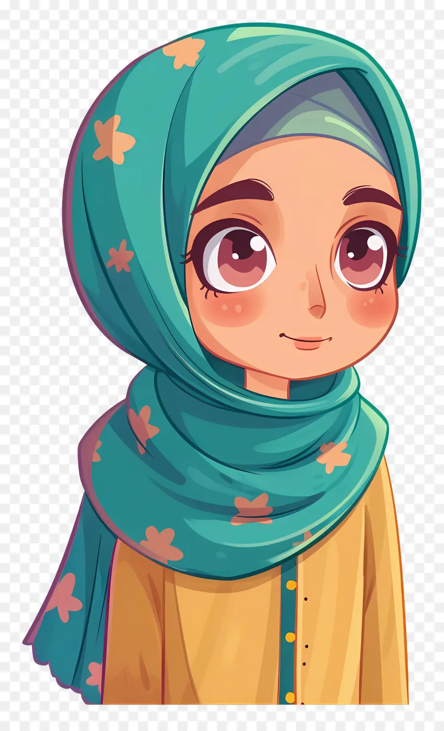 Chica Hijab De Dibujos Animados，Chica PNG