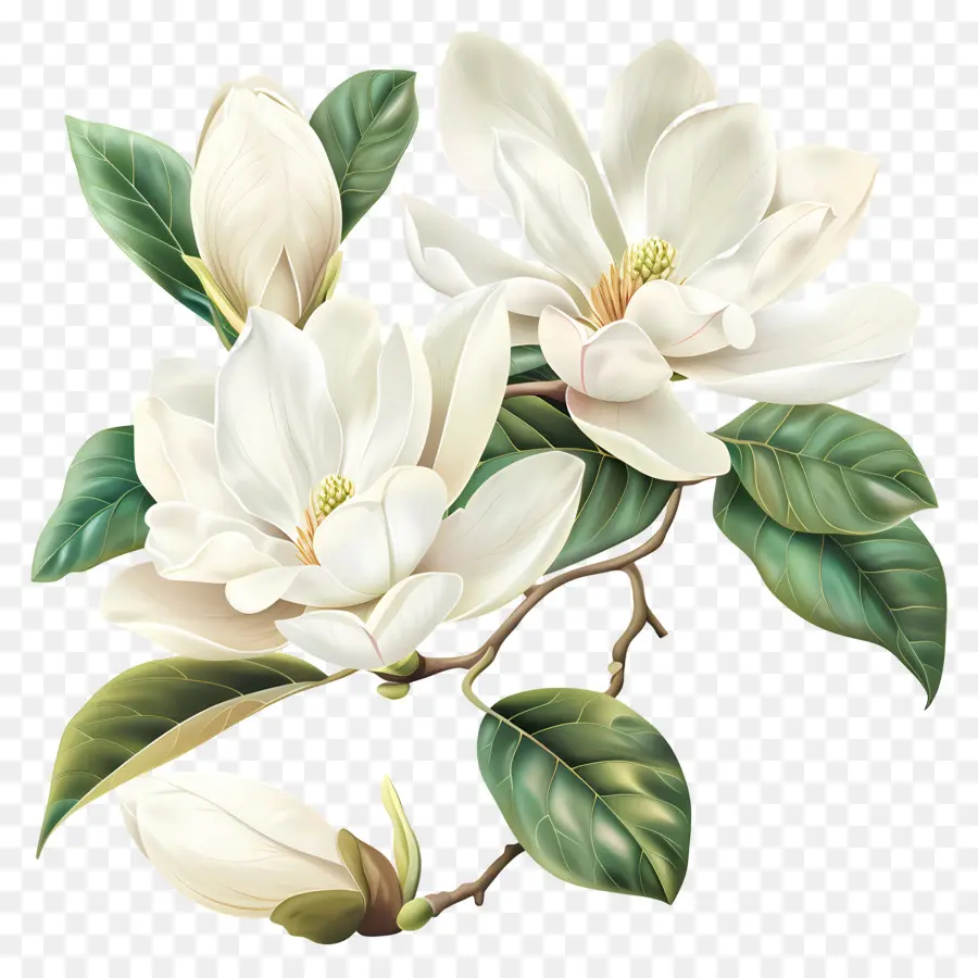 Flores De Magnolia Blanca，Flores Blancas PNG