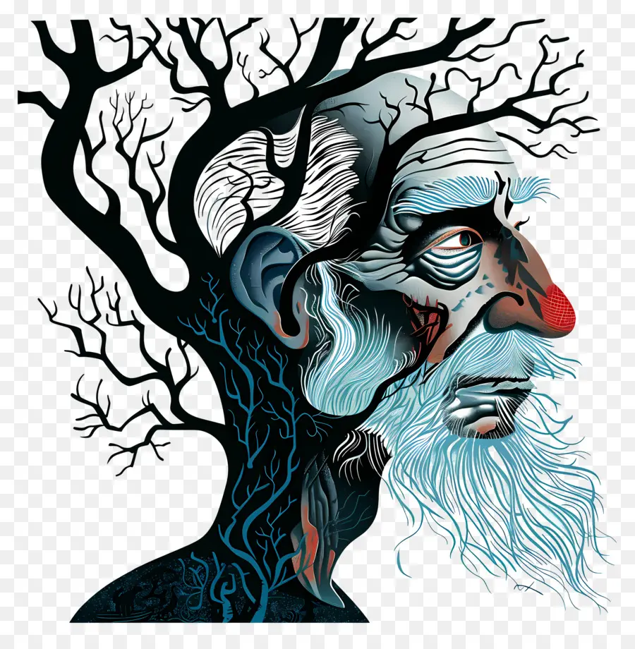 Viejo，Hombre árbol PNG