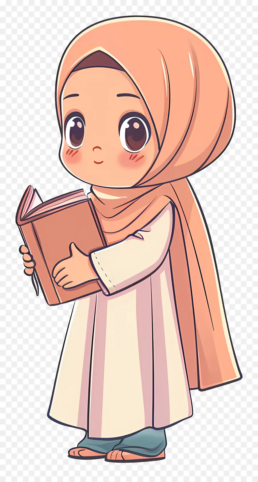 Chica Hijab Sosteniendo Libro，Niña Leyendo PNG