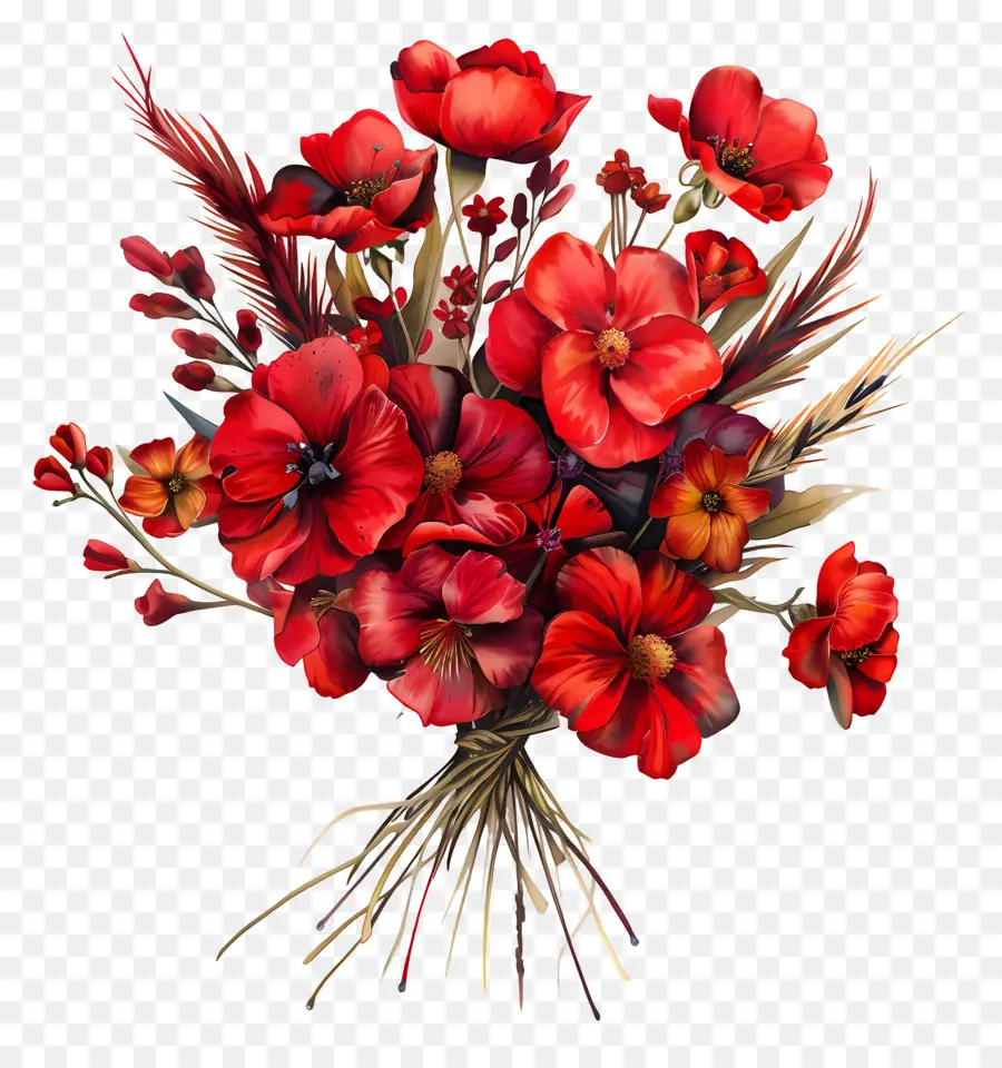 Ramo De Flores，Flores Rojas PNG