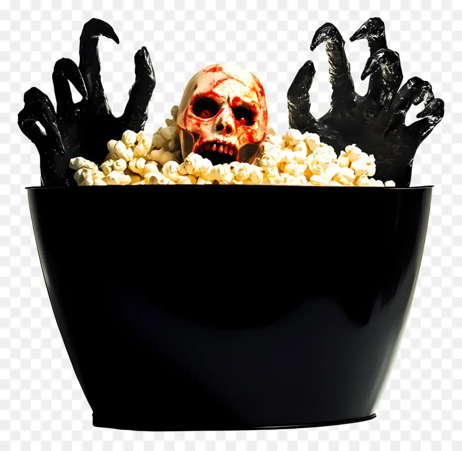 Noche De Película De Terror，Palomitas De Maíz De Halloween PNG