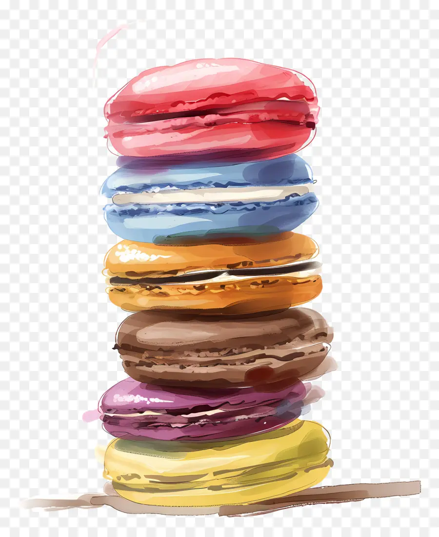 Pila De Macarrones，Macarrones De Colores PNG