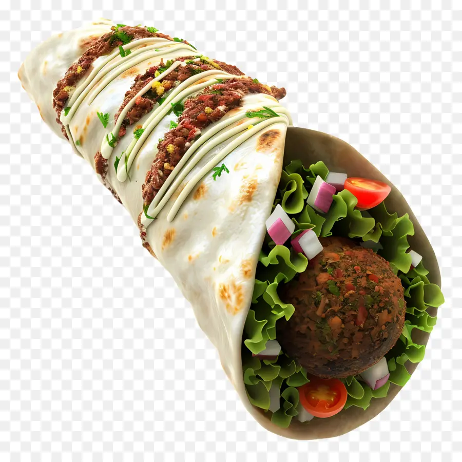 Envoltura De Falafel，Sándwich Envuelto PNG