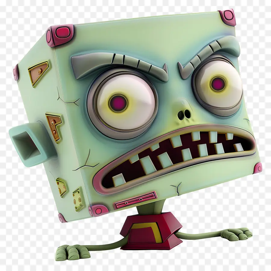 Invasor Zim，Monstruo Cubo Enojado PNG