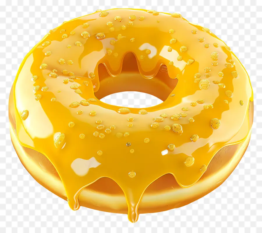 Donut Amarillo，Donut Glaseado Amarillo PNG