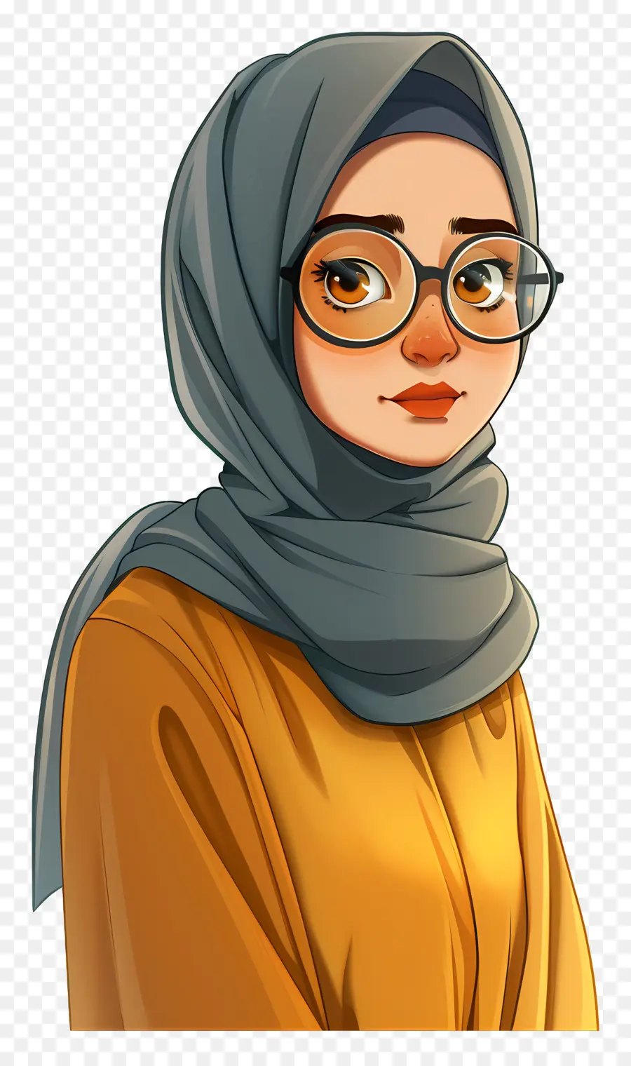 Chica Hijab De Dibujos Animados，Chica Con Hijab PNG