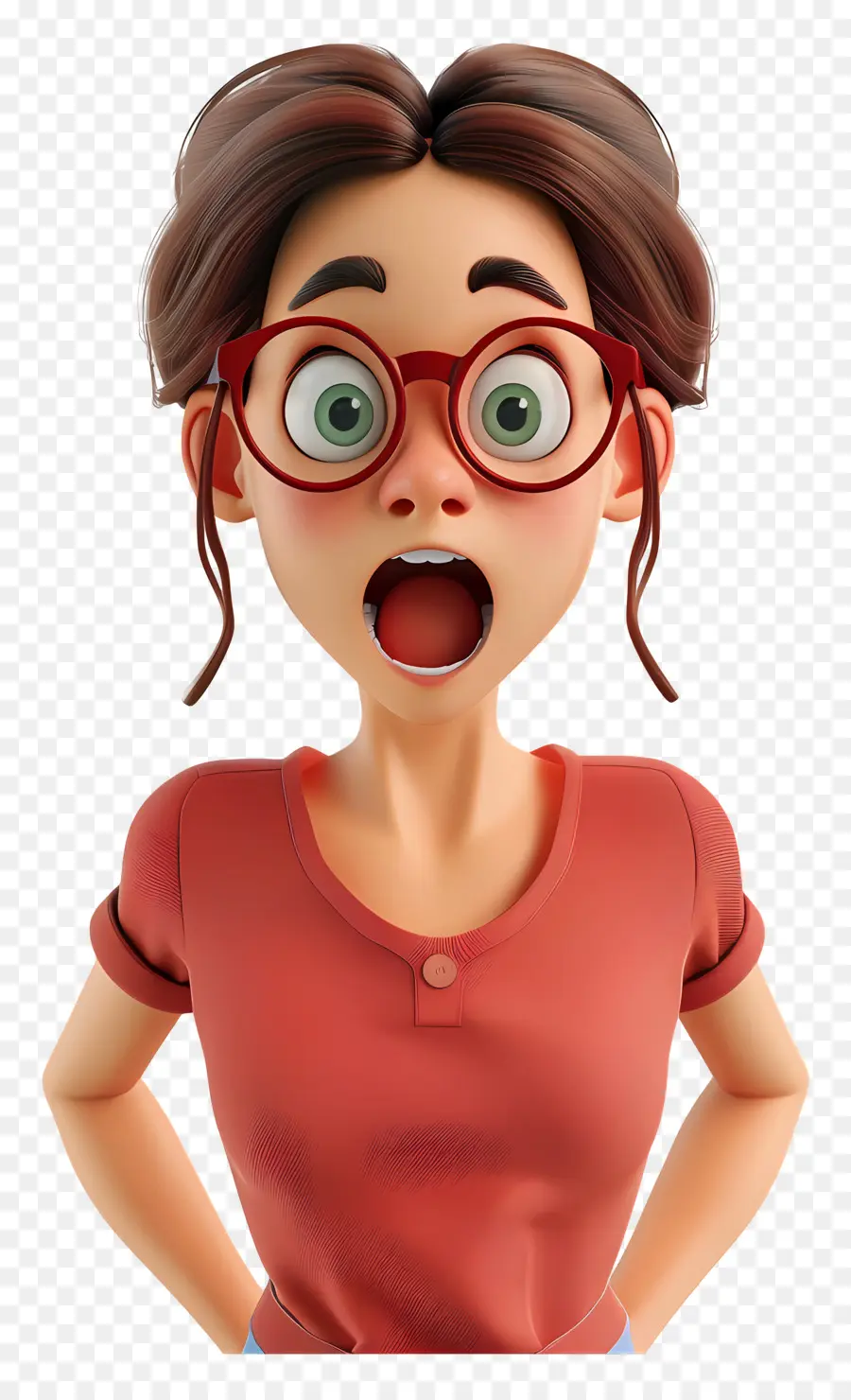 Mujer Emocionada，Chica Sorprendida PNG