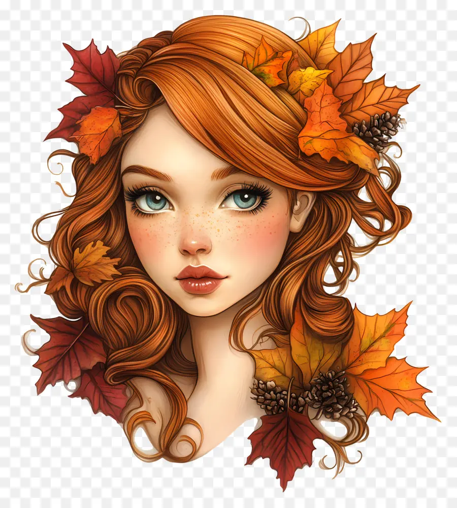 Chica De Otoño，Mujer Otoño PNG