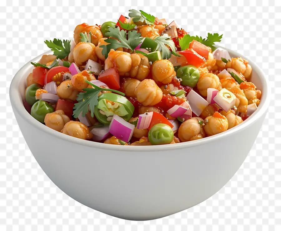 Cuenco Chana Chaat，Ensalada De Garbanzos PNG