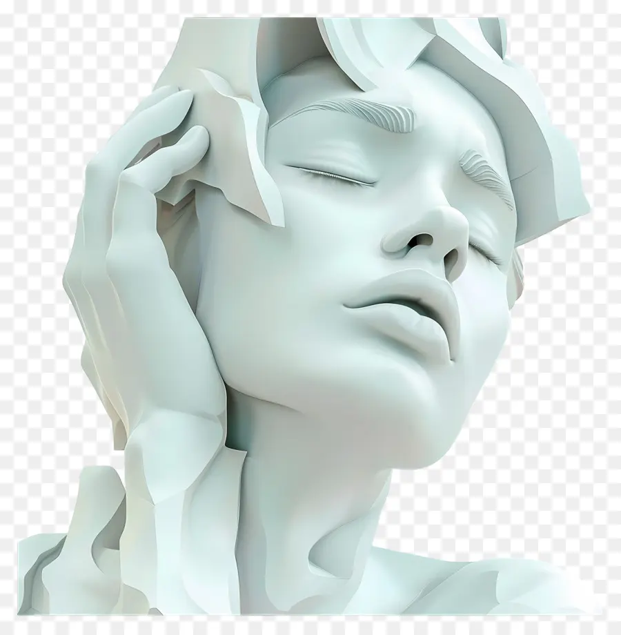 Mujer Llorando，Escultura PNG