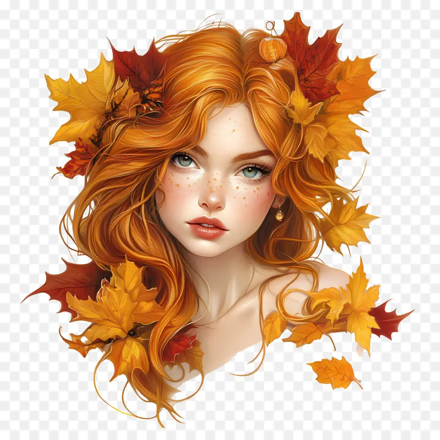 Chica De Otoño，Mujer Otoño PNG