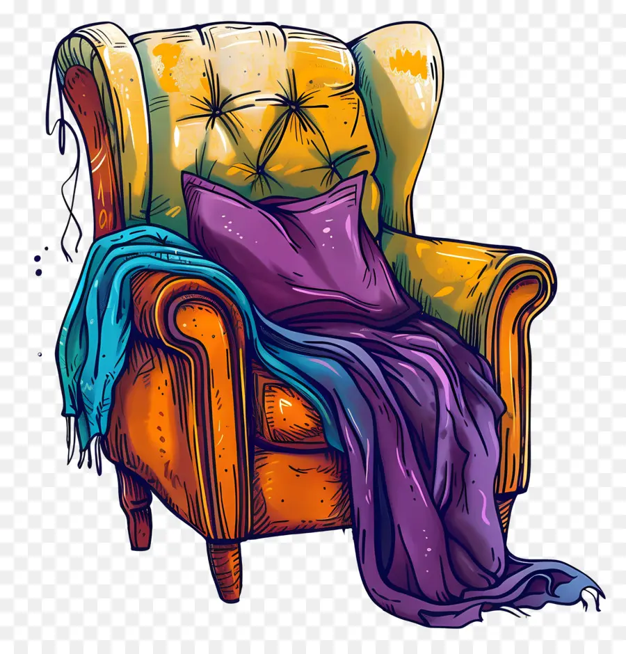 Sillón Acogedor，Sillón Amarillo PNG