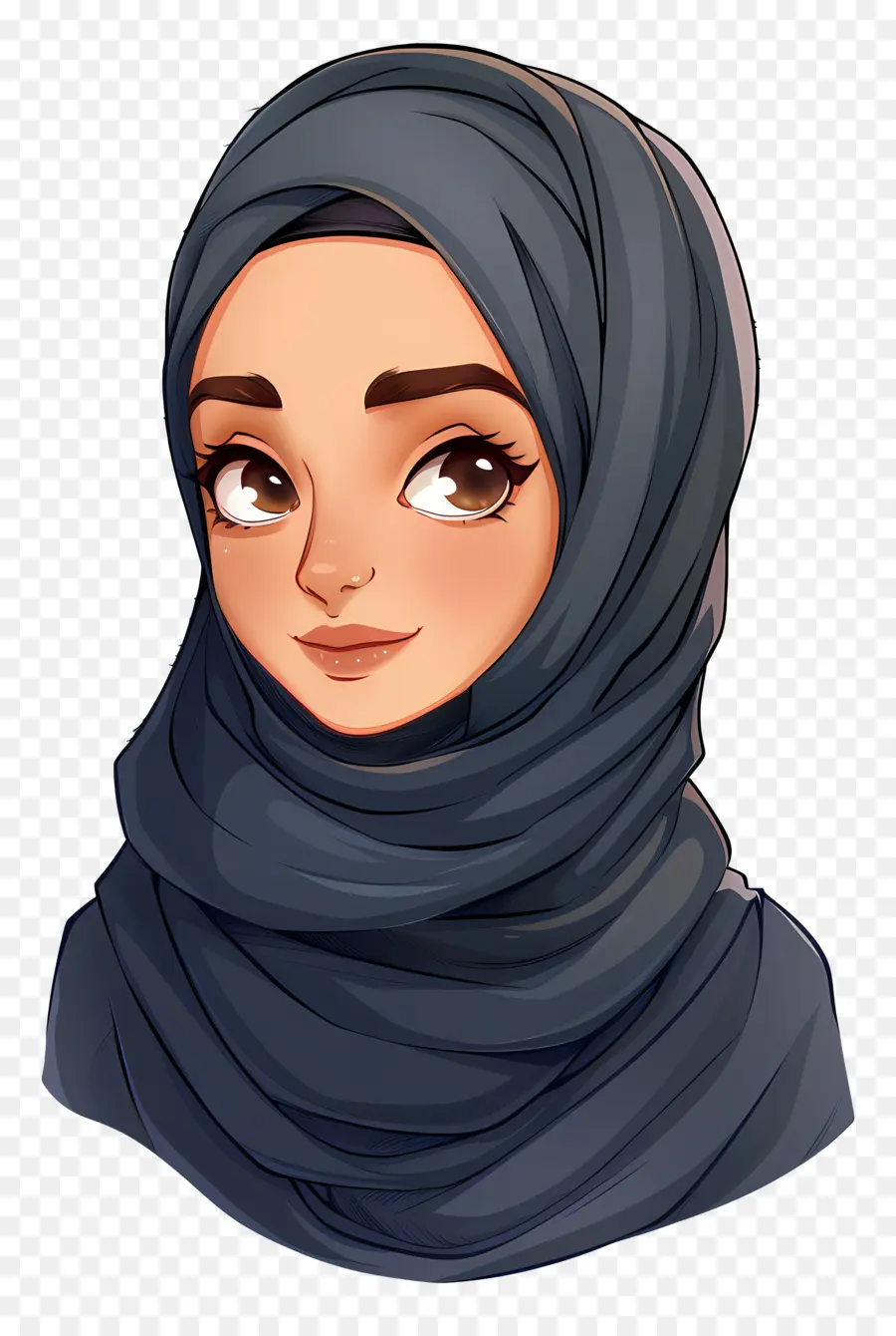 Chica Hijab De Dibujos Animados，Chica En Hijab PNG