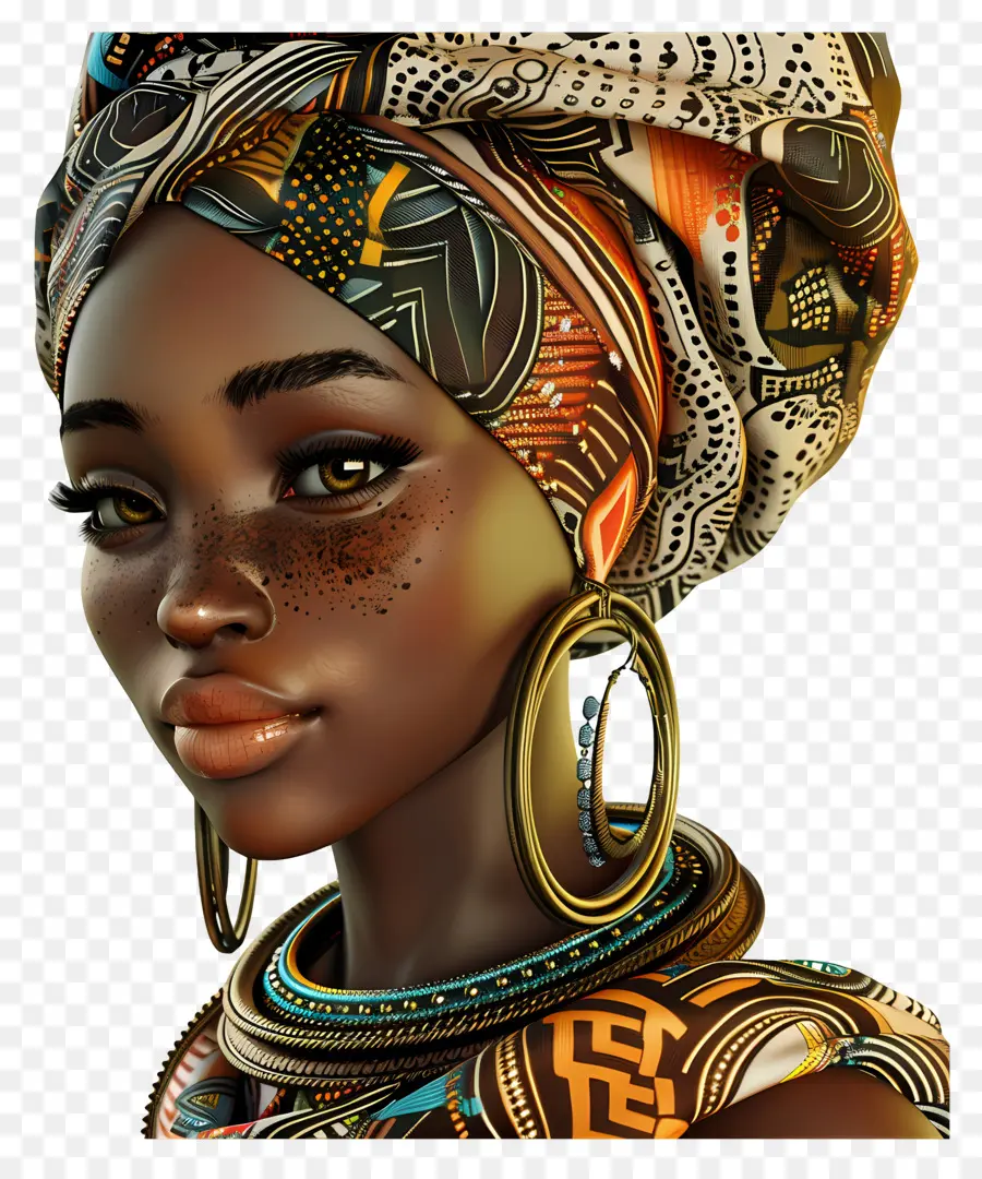 Mujer Africana，Mujer Animada PNG