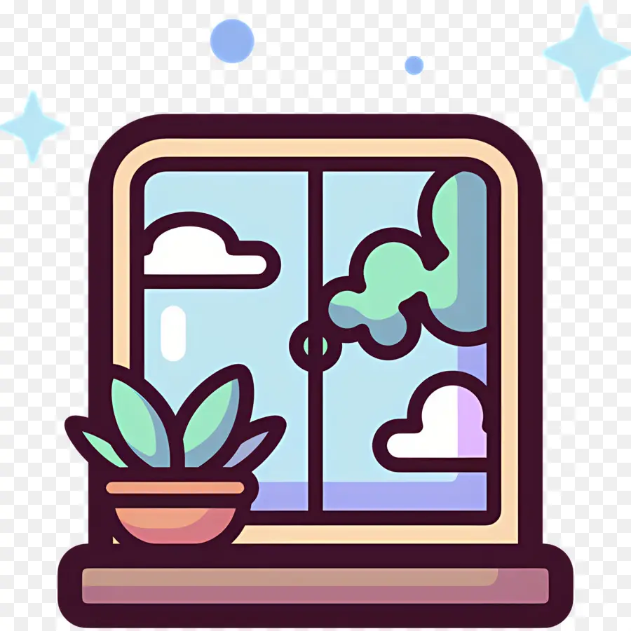 Planta De Ventana，Ventana Con Planta PNG