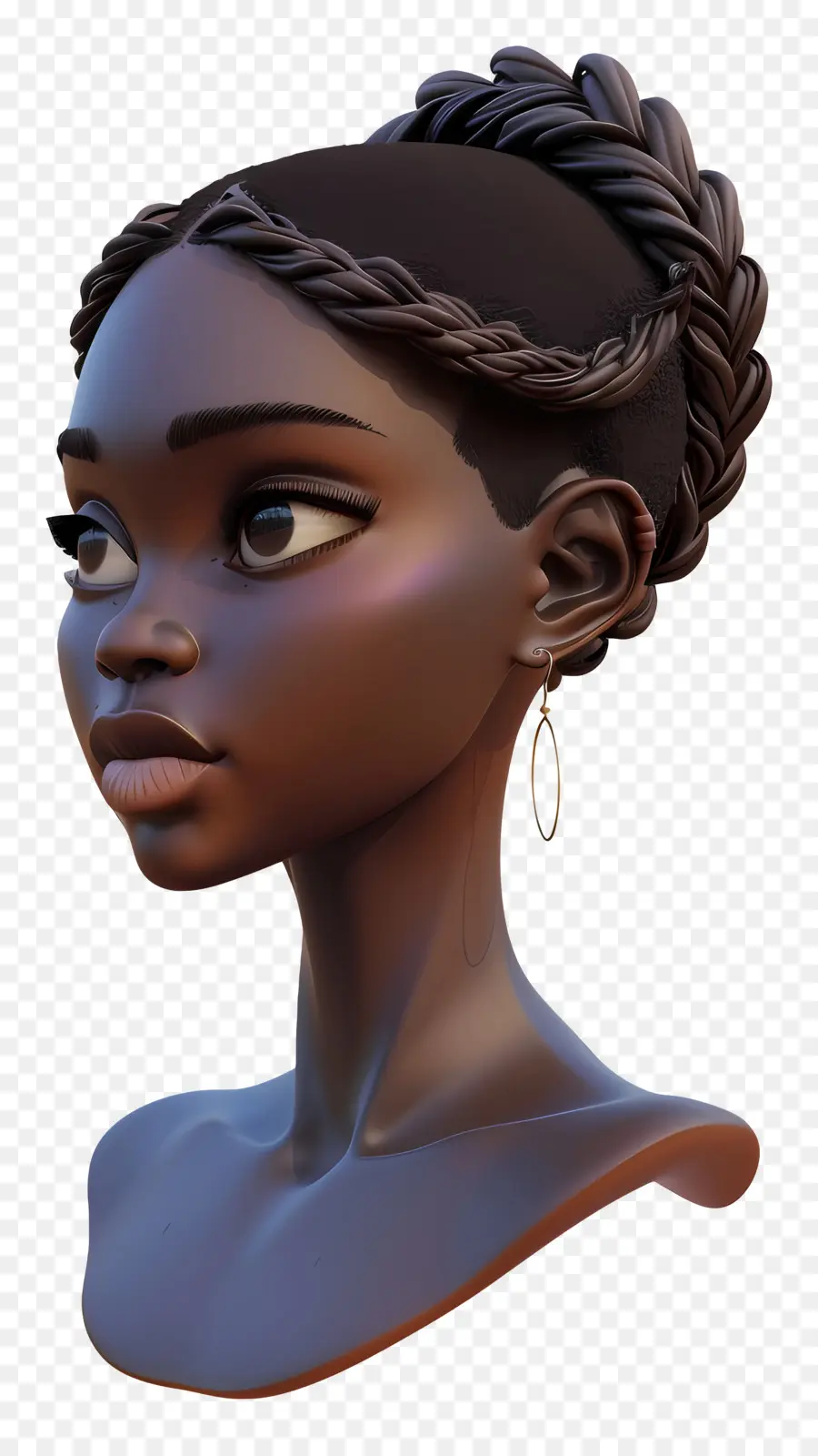 Mujer Negra，Busto Femenino Modelo 3d PNG