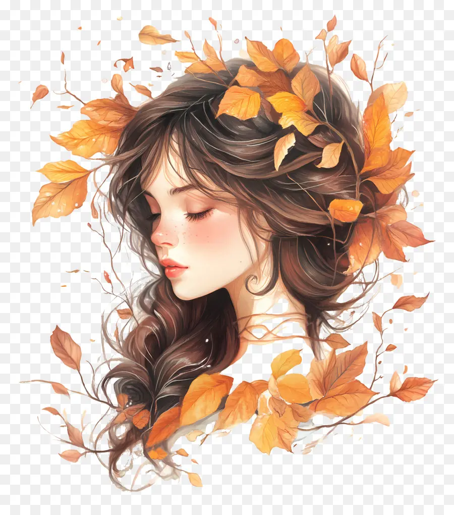 Chica De Otoño，Mujer Otoño PNG