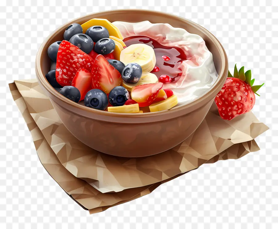 Tazón De Desayuno，Yogur De Frutas PNG