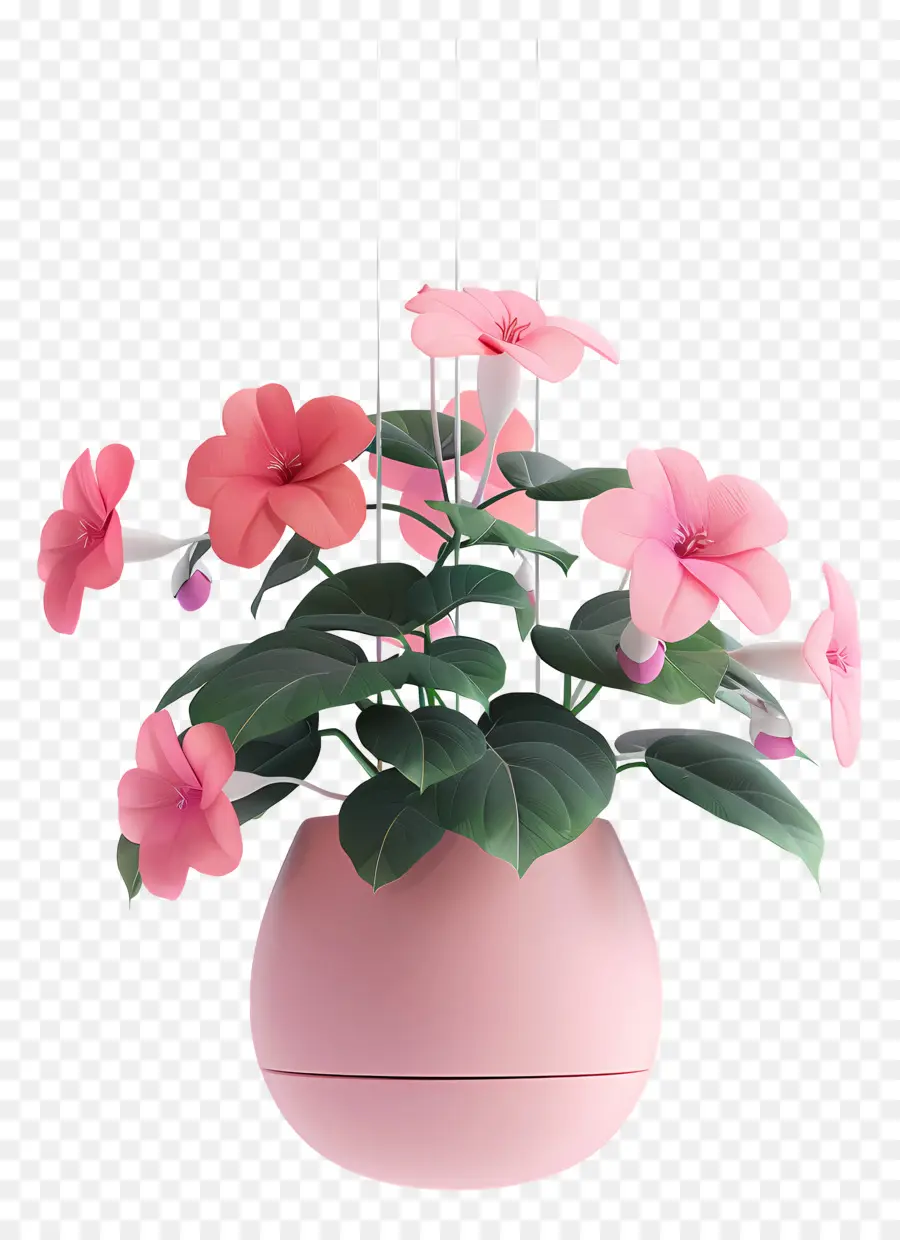 Planta Colgante En Flor，Maceta PNG