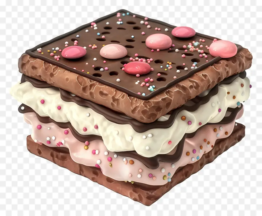 Sándwich De Helado，Postre PNG