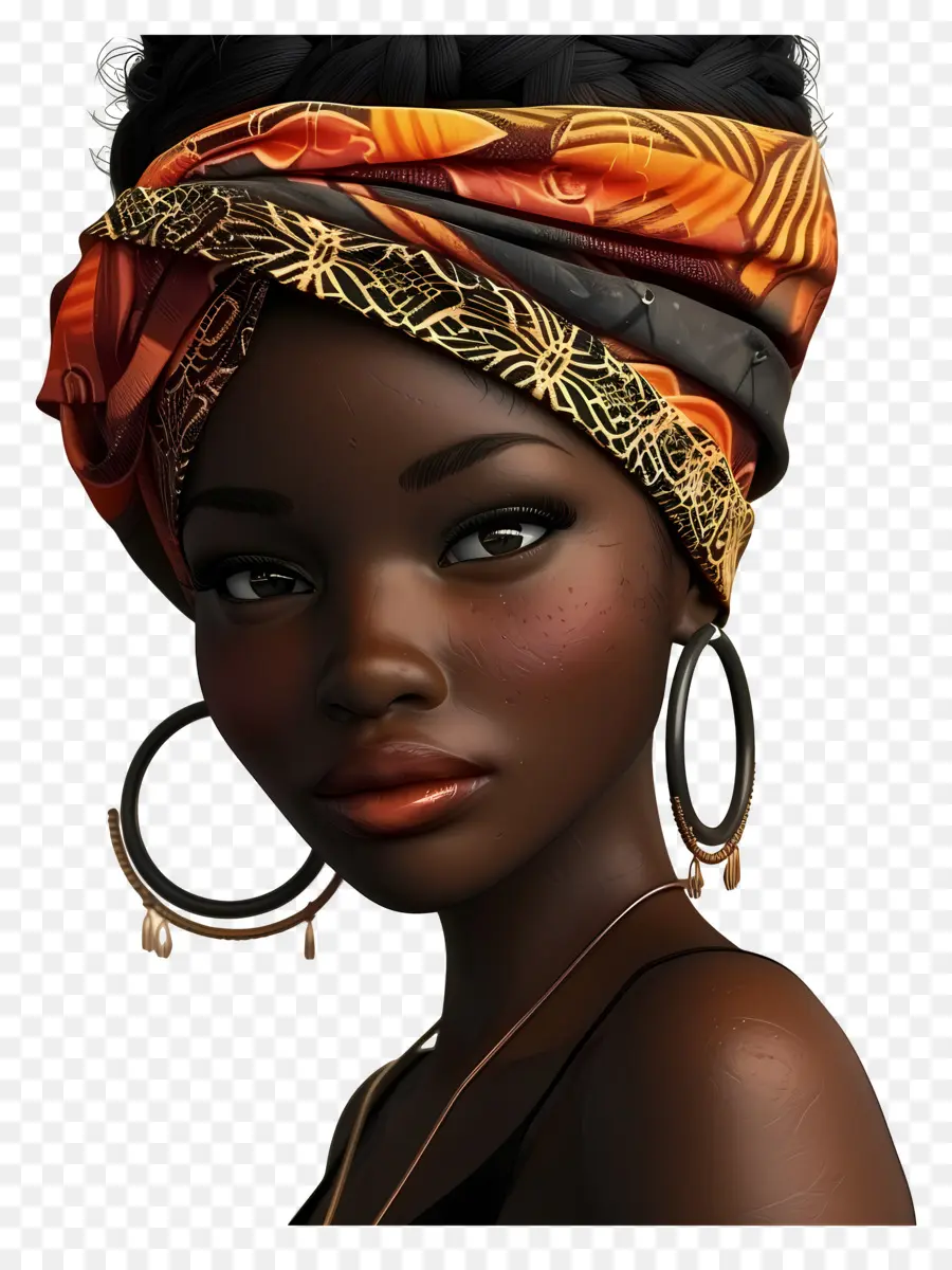 Mujer Africana，Mujer Animada PNG