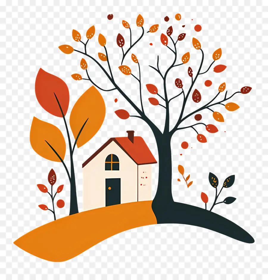 Otoño Acogedor，Linda Casa PNG