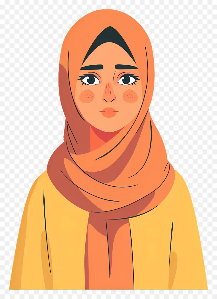 Chica Hijab De Dibujos Animados，Mujer En Hijab PNG