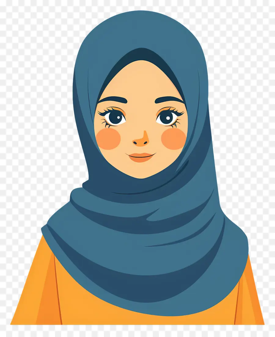 Chica Hijab De Dibujos Animados，Chica En Hiyab PNG