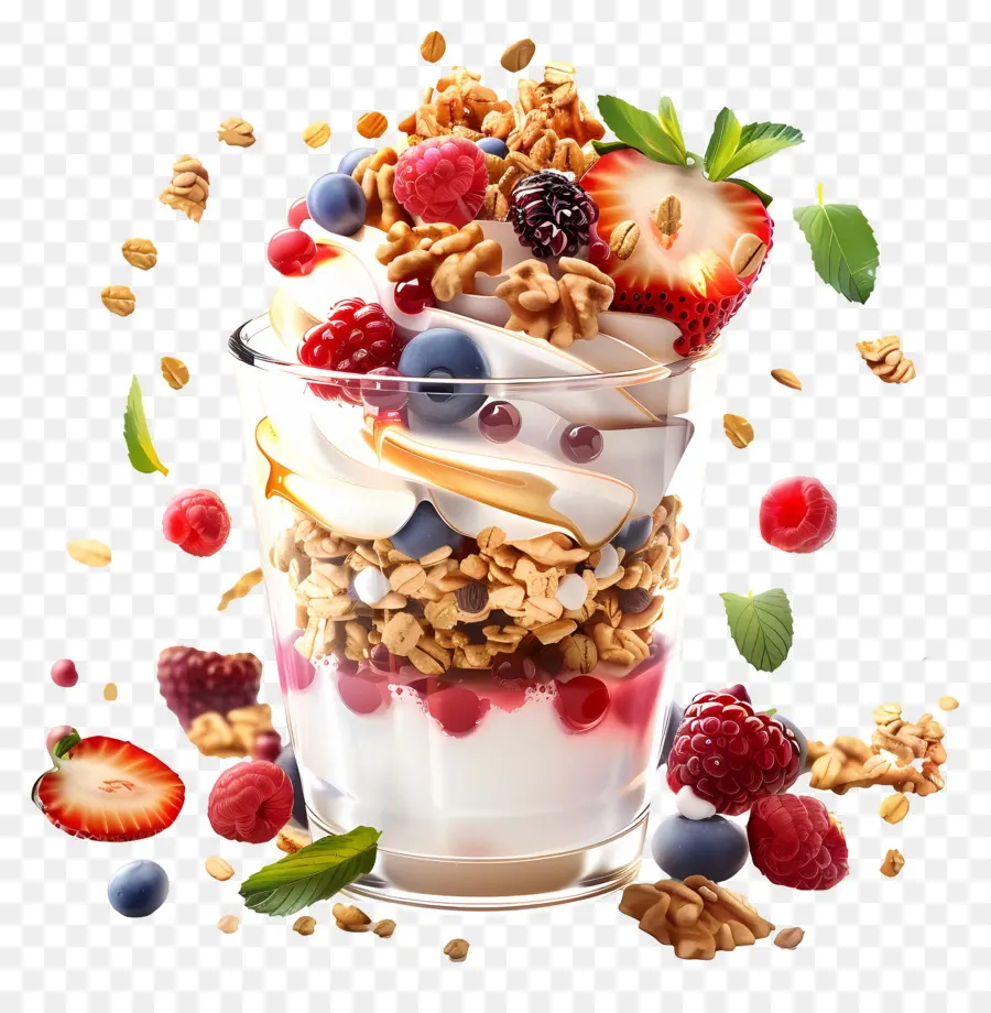 Parfait De Yogur，Frutas PNG