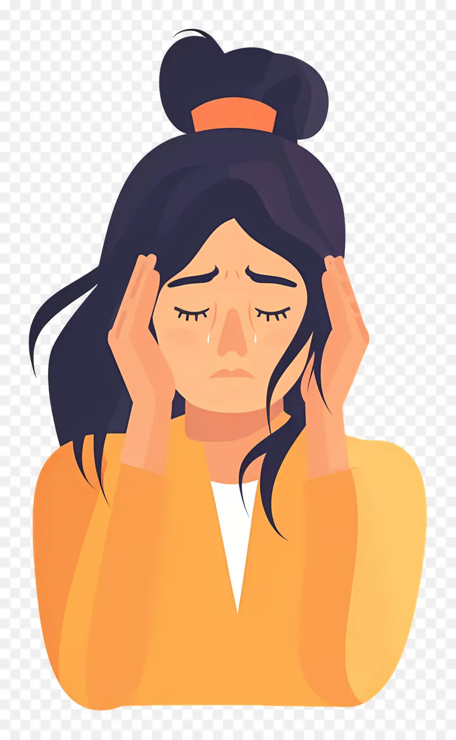 Dolor De Cabeza Mujer，Mujer Triste Sosteniendo La Cabeza PNG