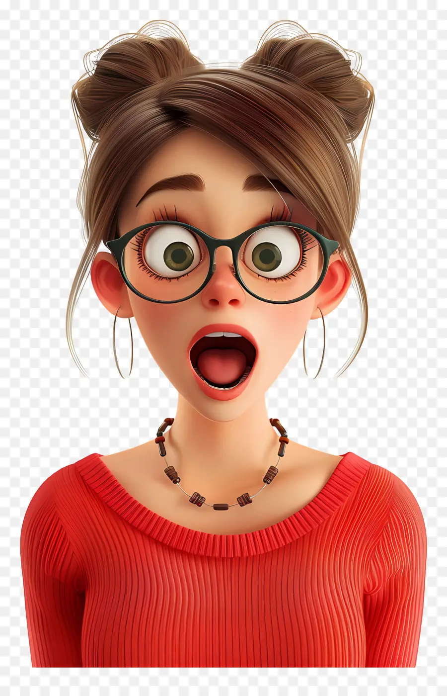 Mujer Emocionada，Chica Sorprendida PNG